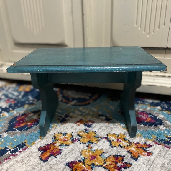 Shabby Chic French Blue Plant Stool Mini - Picture 3 of 9